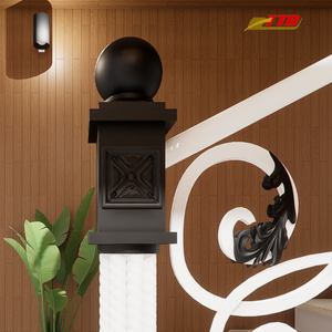 Elegant Wrought Iron Stair <b>Railing</b> Iron Stair <b>Railing</b> with Rust Resistant Finish for Villas Resorts Hotels Houses and Apartments - Product Image 5