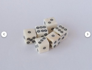Natural Resin Playing <b>Dice</b> <b>Set</b> White Dot Game Cubes Molded Tabletop RPG Board Game Pieces - Product Image 1