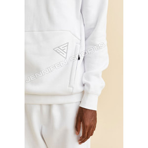 Sweat à capuche personnalisé pour homme, 100% coton, molleton épais, col roulé, luxe, coupe oversize, hiver, uni, streetwear, séchage rapide - Product Image 5