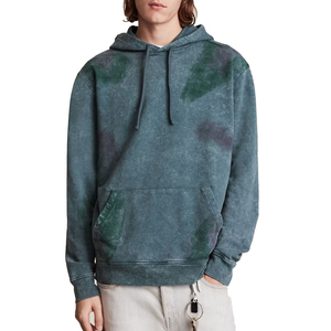 Nouveauté : Sweat à capuche décontracté pour homme, coupe classique, 100 % coton biologique, délavé à l'acide, couleur unie, pour l'hiver - Product Image 1