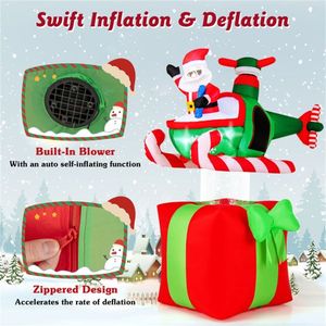6 Feet Christmas Inflatable Airplane with Built-In Blower Outdoor Holiday Yard Decorations - Product Image 4
