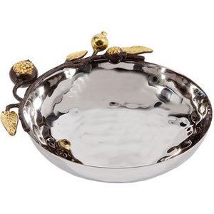 Plateau de service décoratif en métal de qualité supérieure avec poignée florale dorée pour la maison et les cadeaux - Product Image 4