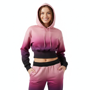 Sweat-shirt à capuche surdimensionné tendance pour femme, haut court à capuche en polaire chaude à manches longues avec style décontracté et tendance pour femme - Product Image 3