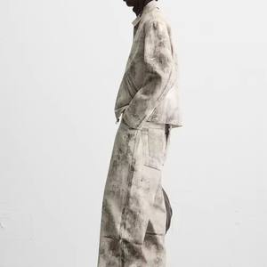 Chaqueta de mezclilla casual sólida para hombre Sophia 2023, impermeable, con cuello alto, botones de cuerno, teñida con hilo, estilo motociclista y safari, para invierno. - Product Image 6