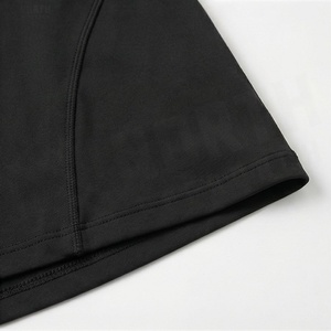 Jupe courte noire pour femme, coupe trapèze, taille élastique, respirante, style sportif, couleur unie, avec poches, pour toutes les saisons - Product Image 6
