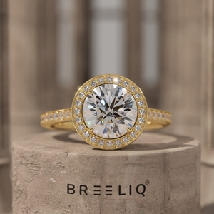 14K White Gold 2CT Round Halo Diamond Engagement Ring Pave Set Luxury <b>Bridal</b> Ring Fine Jewelry - Product Image 1