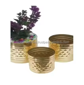 Pot de fleur antique en laiton pour décoration Pot de fleurs décoratif Vase pour salon meilleure qualité par les industries Azora - Product Image 2