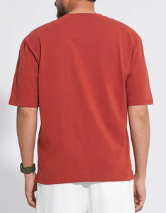 OEM Manufactured Wholesale Men's 100% Cotton T-Shirt Custom Logo Oversized Drop Shoulder Boxy Fit <b>Spray</b> Printed Thick 240 GSM - Product Image 6