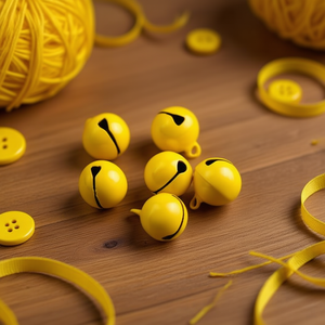 ILAN Campanella Cascabel 14mm Gialla 6 Pezzi Decorazione Artigianale - Product Image 3