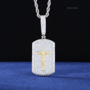 Pendentif Crucifix Jésus - Pendentif en Argent Sterling 925 avec Moissanite, Pendentif Jésus Moissanite Bling Bling, Bijoux Streetwear Iced Out - Product Image 1