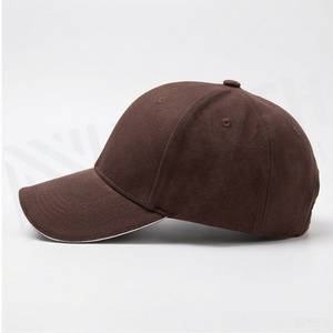 Casquette de baseball marron à 6 panneaux, réglable, unisexe, en sergé de coton, couleur unie, décontractée pour adultes - Product Image 3