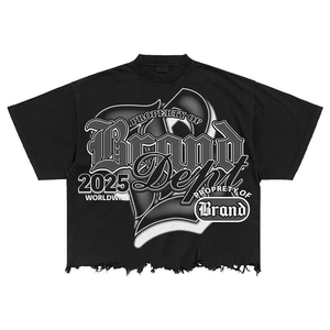 เสื้อยืดแขนยาวผ้าฝ้ายหนานุ่มลายปะติดปะต่อสองชั้น พิมพ์ลายซิลค์สกรีนทรงโอเวอร์ไซส์ สไตล์ทางการสำหรับผู้ชาย - Product Image 3