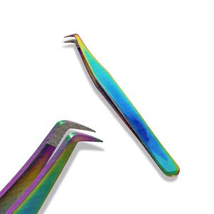 Pinces à cils multicolores avec logo personnalisé, extension de cils volumineux, pince antistatique pour la beauté et les soins personnels - Product Image 1