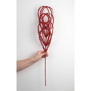 Branche décorative de luxe rouge en métal perlé de 12 pouces pour sapin de Noël (vente en gros usine) - Product Image 2