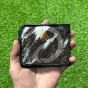 Top Selling Cowhide Hair On Leather <b>Wallet</b> Mens <b>Money</b> Purse Slim Card Holder Handmade Animal Pattern <b>Wallet</b> - Product Image 1