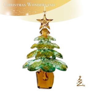 Vente flash - Décoration suspendue pour la maison, Noël et Nouvel An, unique et classique, transparente, marron, verte, en acrylique 3D, ornement d'arbre - Product Image 2