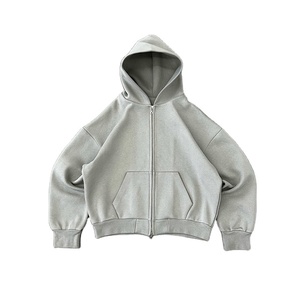Sweat-shirt à capuche surdimensionné pour homme, 100% coton, tissu éponge français, couleur unie, vêtement décontracté pour l'automne - Product Image 5