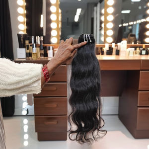 Tissage en lot de cheveux indiens vierges naturels ondulés non traités, vente en gros de cheveux bruts en vrac, fournisseurs indiens de cheveux humains - Product Image 1