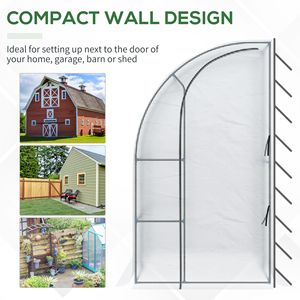 7 'X 4' X 7 'all'aperto Walk-In serra bianco PE copertura vivaio pianta con Roll-Up porta per la cura del giardino - Product Image 5