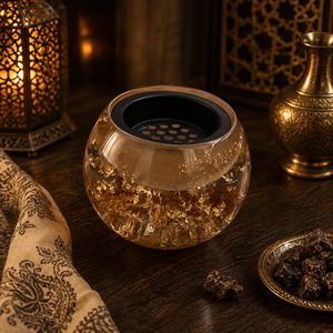 Brûleur d'encens arabe en résine cristalline brillante fait main, cadeau de Ramadan et de l'Aïd, écologique, anti-odeur, luxe, décoratif, pour Oud - Product Image 5