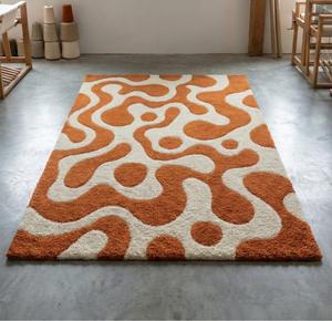 High Demand Handmade Abstract Hand Tufted Wool Non-Slip Medium Pile 10-14mm Thick Cotton Silicone Backing Modern Area <b>Rug</b> - Product Image 4