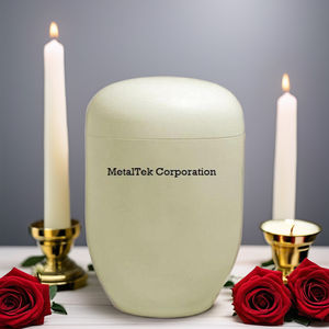 Luxury White Decorative Funeral Urn Golden Band Metal Memorial Keepsake <b>Jar</b> <b>Large</b> Capacity Cremation Urns <b>Jars</b> for Adult Ashes - Product Image 6
