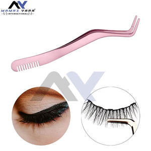 แหนบต่อขนตาปลอมขายส่ง สีชมพู แบรนด์ส่วนตัว แหนบต่อขนตาสีโรสโกลด์ - Product Image 6
