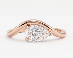 Bague de fiançailles en diamant taille poire pour femme, style romantique, diamants de laboratoire - Product Image 1