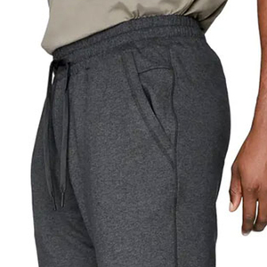 Pantalon de survêtement gris en coton pour homme, taille élastique avec cordon de serrage, décontracté, poches latérales, tricoté mi-lourd, idéal pour l'automne - Product Image 5