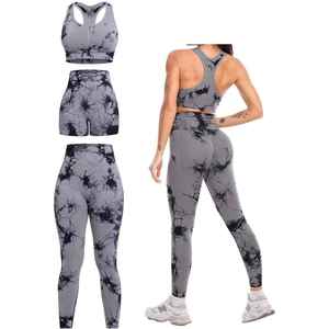 Wholesale Custom High Quality Womens Yoga Set Sublimation Printed Tummy Control Leggings & Fitness Bra - Product Image 2
