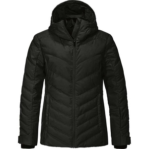 Chaqueta acolchada negra con capucha para mujer, abrigo de invierno con cremallera completa, chaqueta de alta impermeabilidad para mujer, chaqueta de esquí con forro polar para mujer - Product Image 1