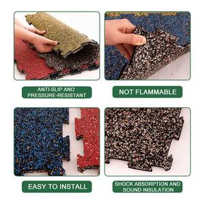 แผ่นรองพื้นยิมในร่มพร้อมกระเบื้องยาง EPDM ดูดซับแรงกระแทกสำหรับยกน้ำหนัก ดีไซน์แบบดั้งเดิม พร้อมกราฟิกที่สวยงาม - Product Image 6