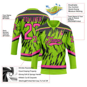 Maillot de hockey OEM sublimé, t-shirt d'équipe 100% polyester, vêtement de sport décontracté à manches longues, pull-over pour tenue d'équipe décontractée. - Product Image 4