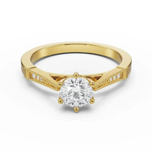Diamant de laboratoire certifié IGI, taille brillant, 1,50 carat, clarté VS1, couleur F, en or 14 carats pavé, pour femme, idéal pour mariage, anniversaire ou soirée - Product Image 1