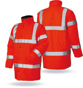Chaqueta de invierno reflectante de polialgodón personalizada para trabajo industrial y de construcción, ropa de seguridad a prueba de frío. - Product Image 4