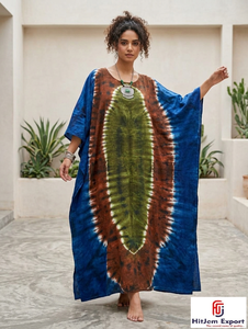 Custom Printed <b>Kaftan</b> Dress Lightweight Beach Cover Up Women <b>Summer</b> Wear Bulk Manufacturer Custom Fabric Production Service - Product Image 4