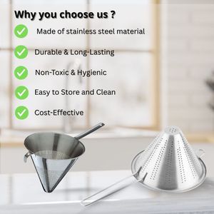 Direct Factory Supply Stainless Steel Conical <b>Strainer</b> with Pipe Handle Fine Mesh Coffee Tea <b>Strainer</b> Wholesale Bulk Supply - Product Image 2