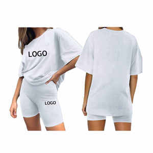 Sıcak Satış Yeni Gelen Kadın Günlük 2 Parça Spandeks/Polyester Şort Takımları Yüksek Kaliteli Tişört Baharlık Normal Kalıp - Product Image 5