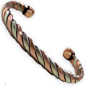 Twisted <b>Copper</b> Cuff Bangle Open <b>Bracelet</b> Unisex Jewelry for Party Anniversary Gift Custom Design - Product Image 1