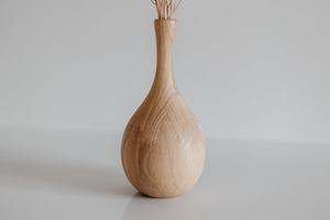 Jarrón de madera natural hecho a mano, liso y pulido, de madera maciza para decoración del hogar y cafeterías. - Product Image 2