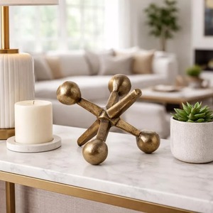 Abstract Geometric Metal Sculpture Tabletop Art <b>Decor</b> Contemporary Living Room Handmade Artistic Design Single Piece - Product Image 6