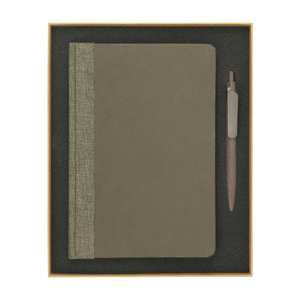 Set de Cuaderno y Bolígrafo Tamaño A5, Colección Elegante de Diarios Color Café - Product Image 1