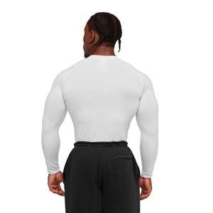 T-shirt à manches longues pour homme, coupe ajustée, blanc, pour vêtements de sport et d'entraînement, extensible, respirant, évacuant l'humidité - Product Image 2