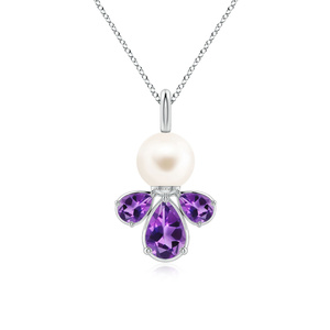 Colgante de Flor Vaayu Jewels con Amatista, Oro de 10K, 14K, 18K, Plata 925, 935, Joyería Minimalista para Mujer, Aniversario - Product Image 2