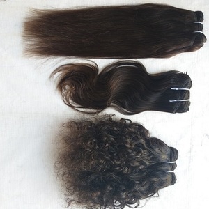 Wholesale 1B Color Wet and Wavy Bulk Human Hair for Braiding No Weft Deep Wave Raw Boho Hair <b>Extensions</b> - Product Image 2