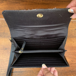 กระเป๋าคลัทช์แบบยาวสำหรับผู้หญิงทำจากหนังวัวแท้หรูหราสำหรับผู้หญิง - Product Image 6