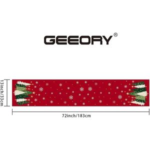 13x72 Inch Christmas Table Runner Farmhouse Decorative Kitchen Dining Table Decorations Xmas Trees Snowflakes Christmas Lights - Product Image 2