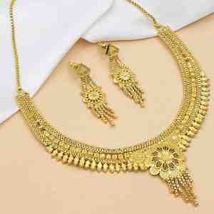 Collares Cortos de Latón con Microincrustaciones de Oro de 14K, 18K y 24K al por Mayor, Collares de Moda, Joyería de Diseño Tradicional, Cadena con Patrón de Flores - Product Image 3