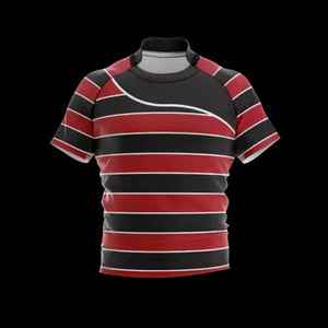 Vêtements de sport personnalisés de qualité supérieure, 100% polyester, manches courtes, séchage rapide, maillots de rugby - Product Image 3