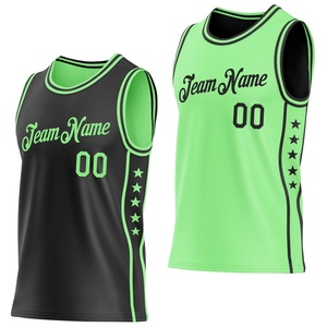 Camiseta de Baloncesto Reversible Más Vendida, Negra y Verde, de Malla, con Estampado Sublimado, Nombre del Equipo 00, Ropa Deportiva Unisex para Adultos - Product Image 1